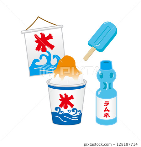 刨冰、波子汽水、冰棒插畫 128187714