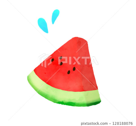 水彩風格的西瓜片插圖 水彩風格的西瓜片插圖 128188076