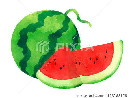Watercolor illustration of watermelon 128188158