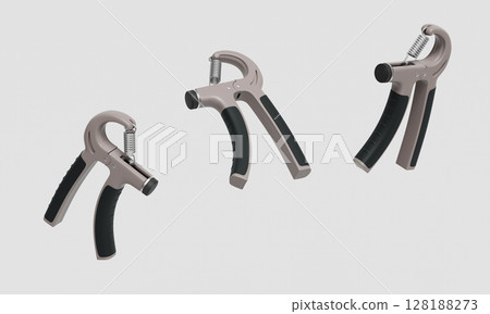 Hand Grip Strengthener for Strength and Fitness Training. 3D Rendering. Hand Grip Strengthener for Strength and Fitness Training. 3D Rendering. 128188273
