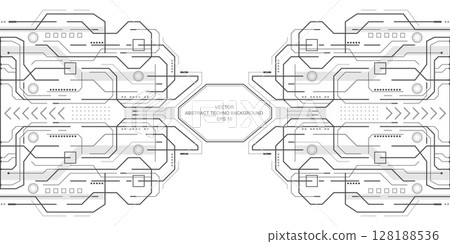 Technological drawing of the future.Engineering innovation.HUD digital design .Vector illustration. Technological drawing of the future.Engineering innovation.HUD digital design .Vector illustration. 128188536