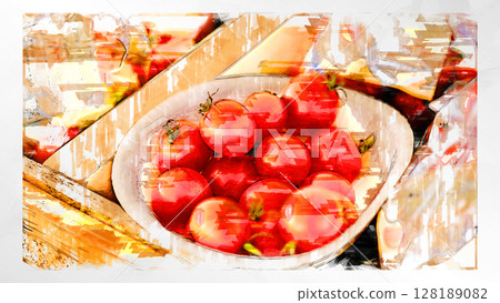 Illustration Illustration style Tomato Cherry tomato Mini tomato Fruit tomato Handmade Greenhouse Illustration Illustration style Tomato Cherry tomato Mini tomato Fruit tomato Handmade Greenhouse 128189082