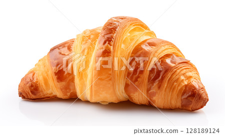 Fresh croissant isolated on white background 128189124
