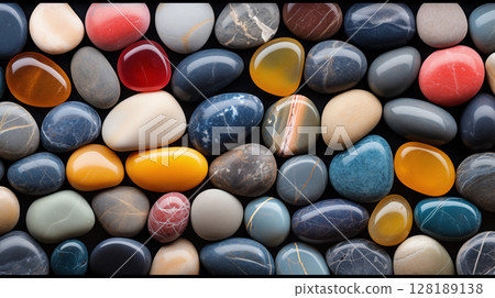 Background multicolored sea polished stones roll 128189138