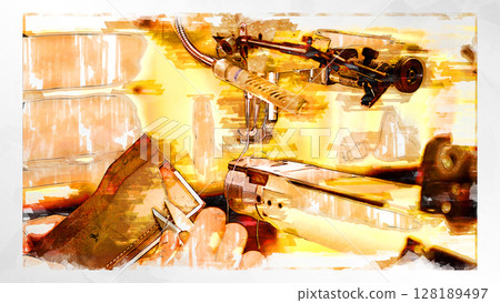 Sketch style sketch illustration leather leatherwork handmade leather art leather craftsman workshop craftsman professional 128189497