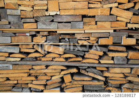 Background of old wooden boards sawn and beautiful laid out 128189817