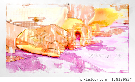 sketch sketch style sew needle thread kimono Japanese sewing hand sewing sewing handmade 128189834