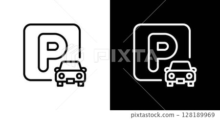 Parking lot line icon 128189969