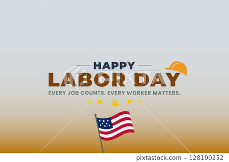 Labor Day Design with Bold Text and USA Flag on Gradient Background Labor Day Design with Bold Text and USA Flag on Gradient Background 128190252