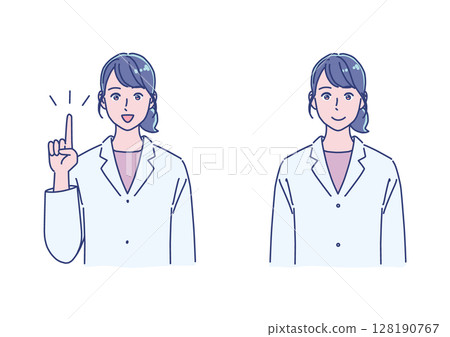 Anime-style female doctor set 128190767