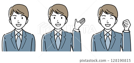 Men in suits smiling 128190815