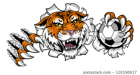 Tiger Soccer Football Animal Sports Team Mascot 128190917