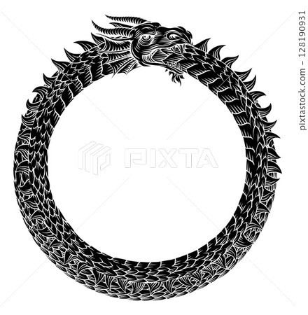 Ouroboros Circle Dragon Eating Circular Tail Ouroboros Circle Dragon Eating Circular Tail 128190931