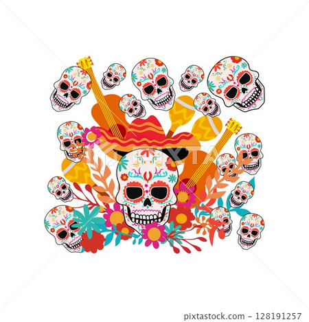 Dia de Muertos Day Of The Dead free vector illustration 128191257