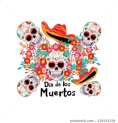 Dia de Muertos Day Of The Dead free vector illustration Dia de Muertos Day Of The Dead free vector illustration 128191259