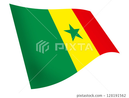 Senegal waving flag graphic with clipping path Senegal waving flag graphic with clipping path 128191562