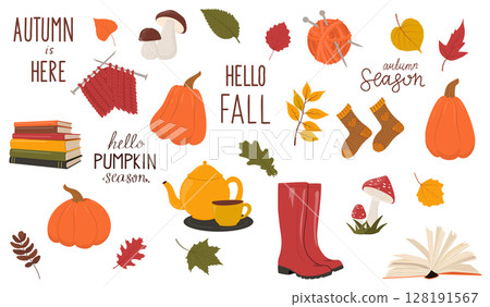 Big autumn vector elements set. 128191567
