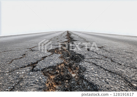 地震破壞的公路路面 128191617