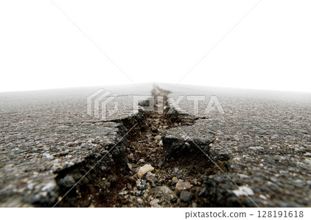 地震破壞的公路路面 128191618