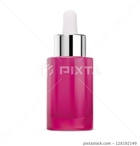 Pink glass dropper bottle, beauty serum container blank 128192149