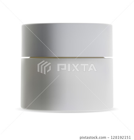 White plastic cosmetic cream jar, beauty care product 128192151
