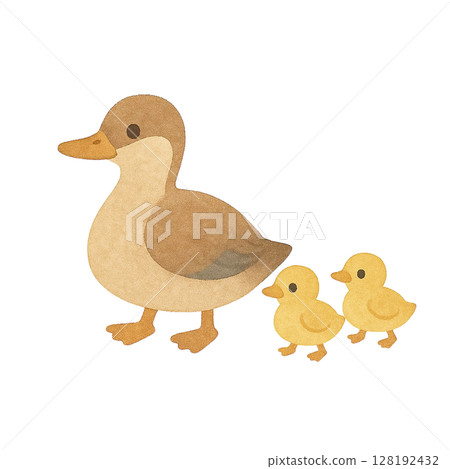 [Spring] Illustration of a mother and her baby duck/Type 2 128192432
