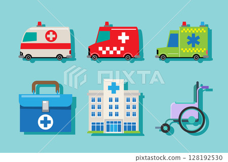 Medical transport and hospital equipment Medical transport and hospital equipment 128192530