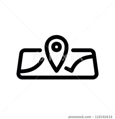Map Icon with Location Pin for Navigation or Geographic Point 128192618