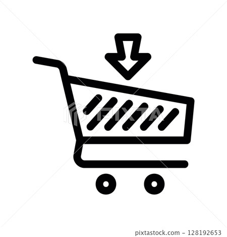 Add to Shopping Cart Icon with a Downward Arrow Symbol Add to Shopping Cart Icon with a Downward Arrow Symbol 128192653