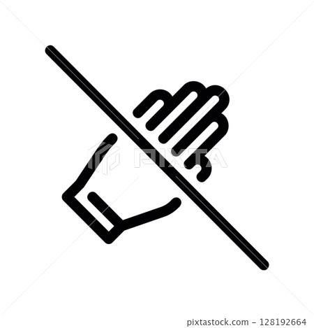 Do Not Touch Warning Sign with a Crossed Out Hand Icon 128192664