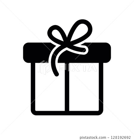 Wrapped Gift Box with a Ribbon Bow, Symbolizing Presents and Celebrations 128192692