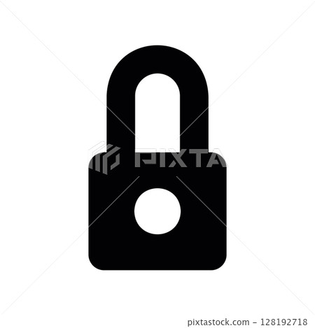 Closed Padlock Icon with Visible Keyhole Mechanism 128192718