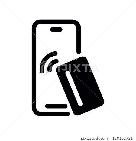 Contactless Payment Icon Smartphone as NFC Terminal Contactless Payment Icon Smartphone as NFC Terminal 128192721