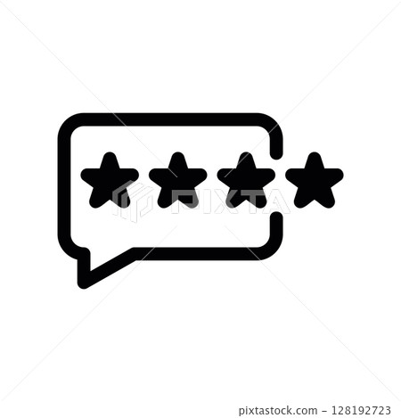 Three Star Rating in a Speech Bubble for Customer Feedback Three Star Rating in a Speech Bubble for Customer Feedback 128192723