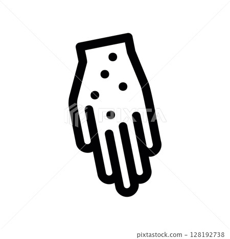 Skin Allergy or Rash Symptom Depicted on a Human Hand 128192738