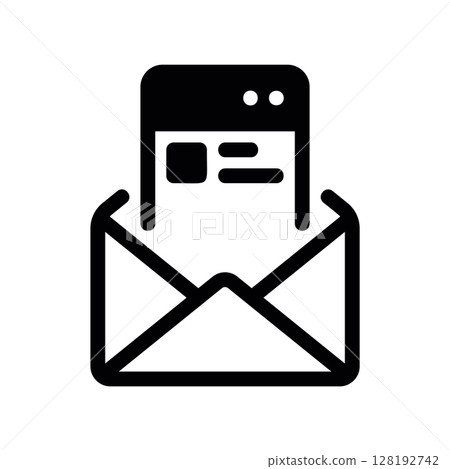 New Email or Newsletter Icon with an Open Envelope 128192742