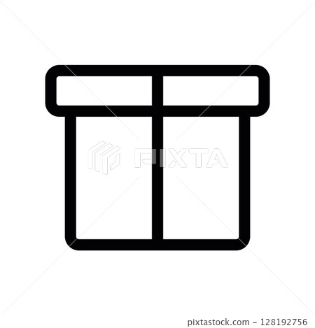 Outline of a Simple Gift Box Ready for Wrapping or Opening 128192756