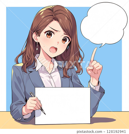 [Speech bubble] Office worker thinking with doubts and speech bubble 128192941