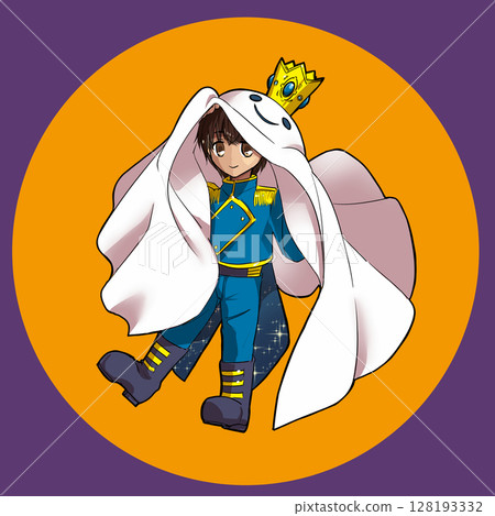Boy dressed as a ghost for Halloween Boy dressed as a ghost for Halloween 128193332