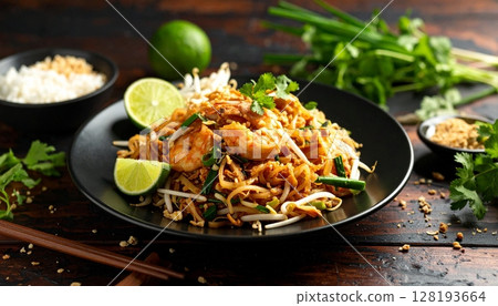 Pad Thai on the table, Thai food Pad Thai on the table, Thai food 128193664