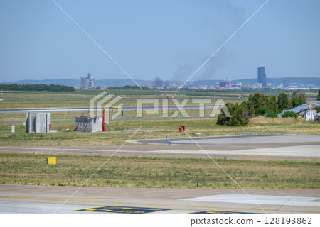 Runway of Nikola Tesla Airport in Belgrade, capital of Serbia Runway of Nikola Tesla Airport in Belgrade, capital of Serbia 128193862