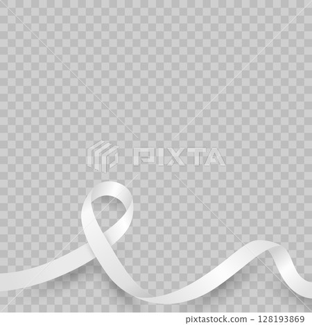 White Silk Ribbon Vector Illustration. Cancer Awareness White Ribbon, Realistic White Awareness Ribbon Isolated, Decorative White Ribbon for Charity Event, Health Campaign, Support Symbol, Hope Banner White Silk Ribbon Vector Illustration. Cancer Awareness White Ribbon, Realistic White Awareness Ribbon Isolated, Decorative White Ribbon for Charity Event, Health Campaign, Support Symbol, Hope Banner 128193869