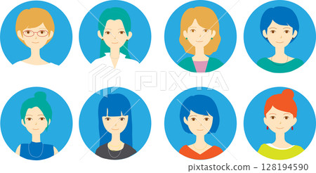 各種女性插畫圖示集 128194590