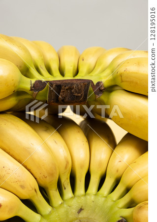 Close-Up View of a Bunch of Fresh Bananas. Close-Up View of a Bunch of Fresh Bananas. 128195016