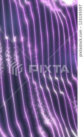 Abstract vertical waves of pink glowing particles creating a flowing, dynamic energy pattern 128195097