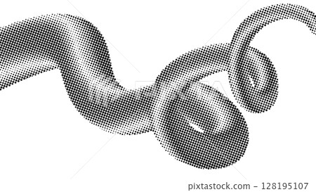 Swirling tube with a black halftone dot pattern Swirling tube with a black halftone dot pattern 128195107