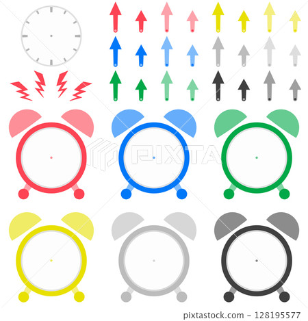 鬧鐘組裝零件 簡易6色插圖套裝 128195577