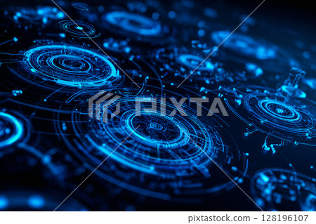 Futuristic HUD interface (AI generated imagery) 128196107