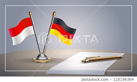 Small national flag of Indonesia and Germany flag Relation, Template Vector Illustration Small national flag of Indonesia and Germany flag Relation, Template Vector Illustration 128196364