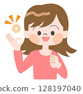 Illustration of a woman with an OK sign 128197040